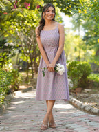 Janasya Light Cotton Floral A-Line Kurta | Grocsy
