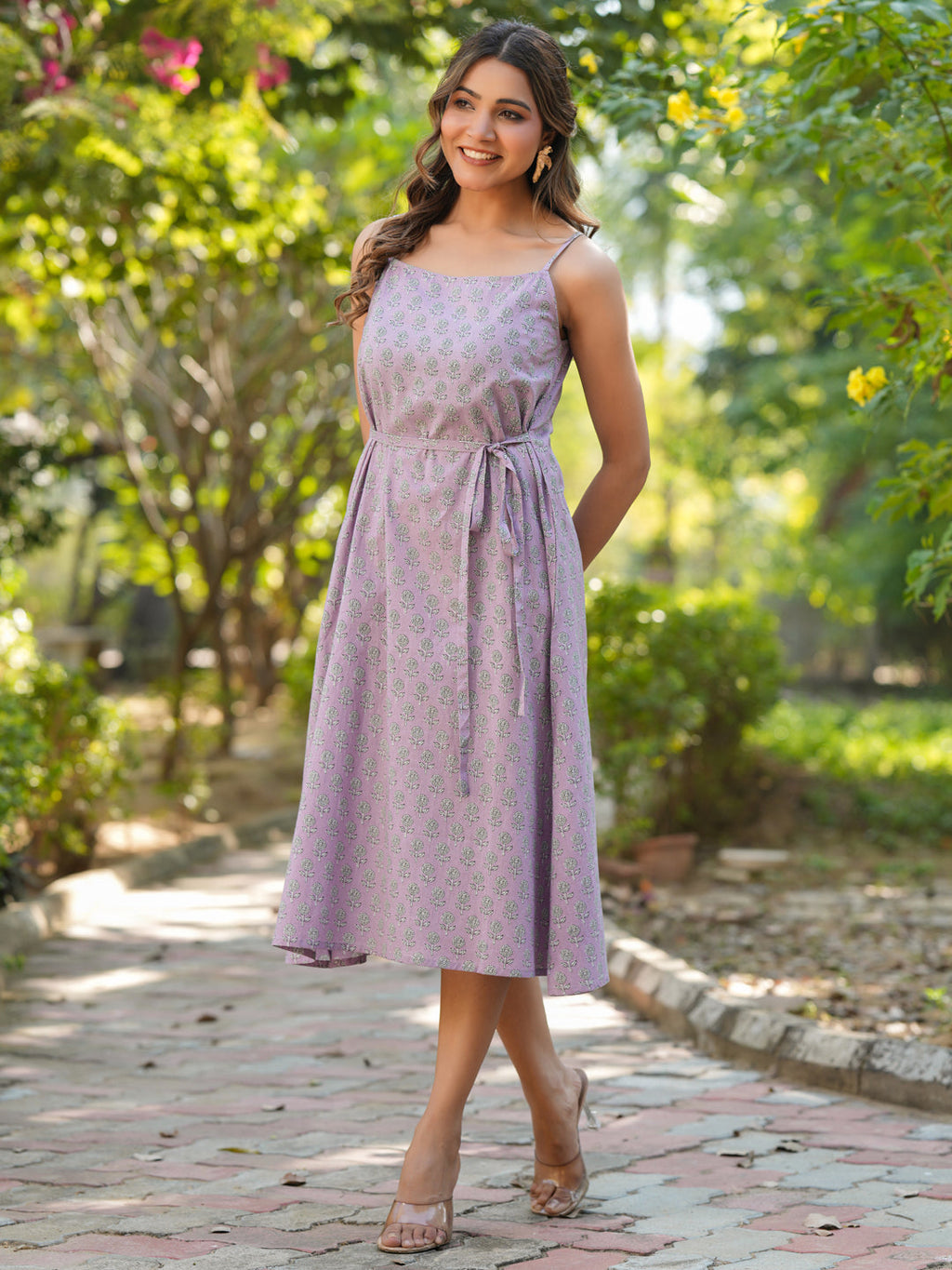 Janasya Light Cotton Floral A-Line Kurta | Grocsy