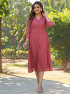 Janasya Light Dobby Chiffon Self Design A-Line Kurta | Grocsy