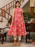 Janasya Bright Cotton Floral A-Line Kurta | Grocsy