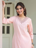 Janasya Light Cotton Yoke Embroidery Straight Kurta | Grocsy