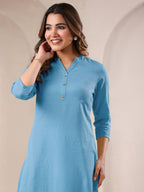 Janasya Light Cotton Solid Straight Kurta | Grocsy