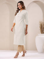 Janasya Light Cotton Solid Straight Kurta | Grocsy