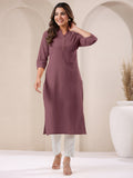 Janasya Light Cotton Solid Straight Kurta | Grocsy