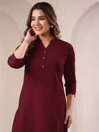 Janasya Light Cotton Solid Straight Kurta | Grocsy