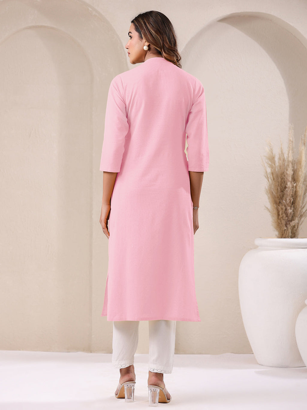 Janasya Light Cotton Solid Straight Kurta | Grocsy