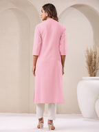 Janasya Light Cotton Solid Straight Kurta | Grocsy