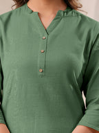 Janasya Light Cotton Solid Straight Kurta | Grocsy