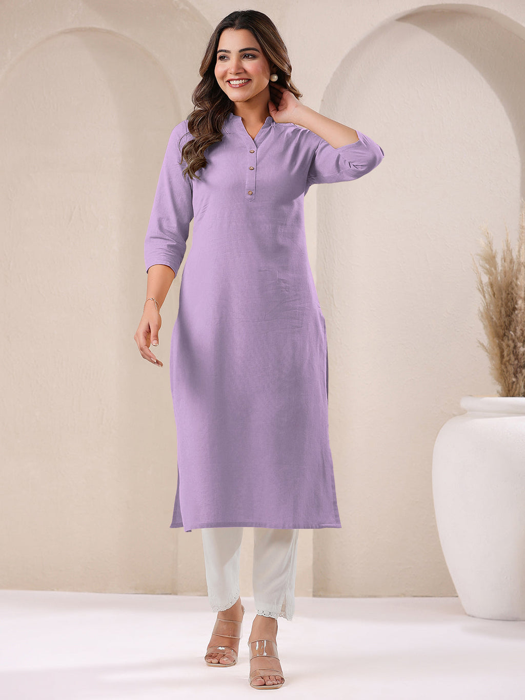 Janasya Light Cotton Solid Straight Kurta | Grocsy