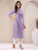 Janasya Light Cotton Solid Straight Kurta | Grocsy
