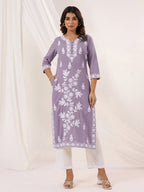 Janasya Light Cotton Embroidered Straight Kurta | Grocsy