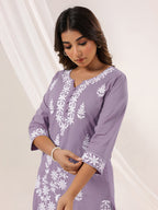 Janasya Light Cotton Embroidered Straight Kurta | Grocsy