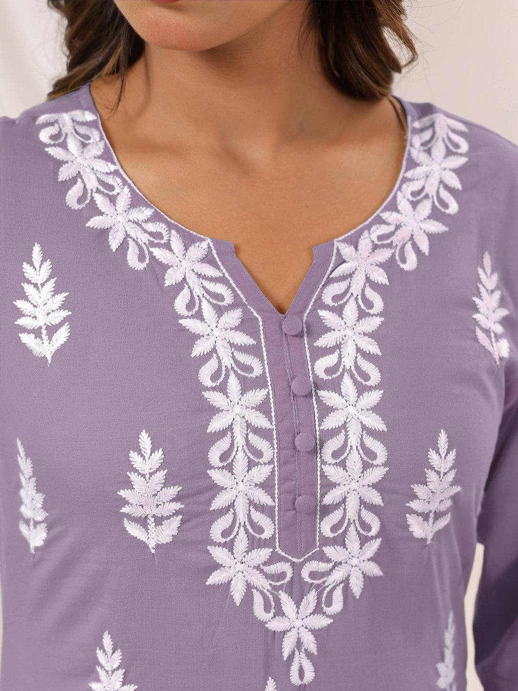 Janasya Light Cotton Embroidered Straight Kurta | Grocsy