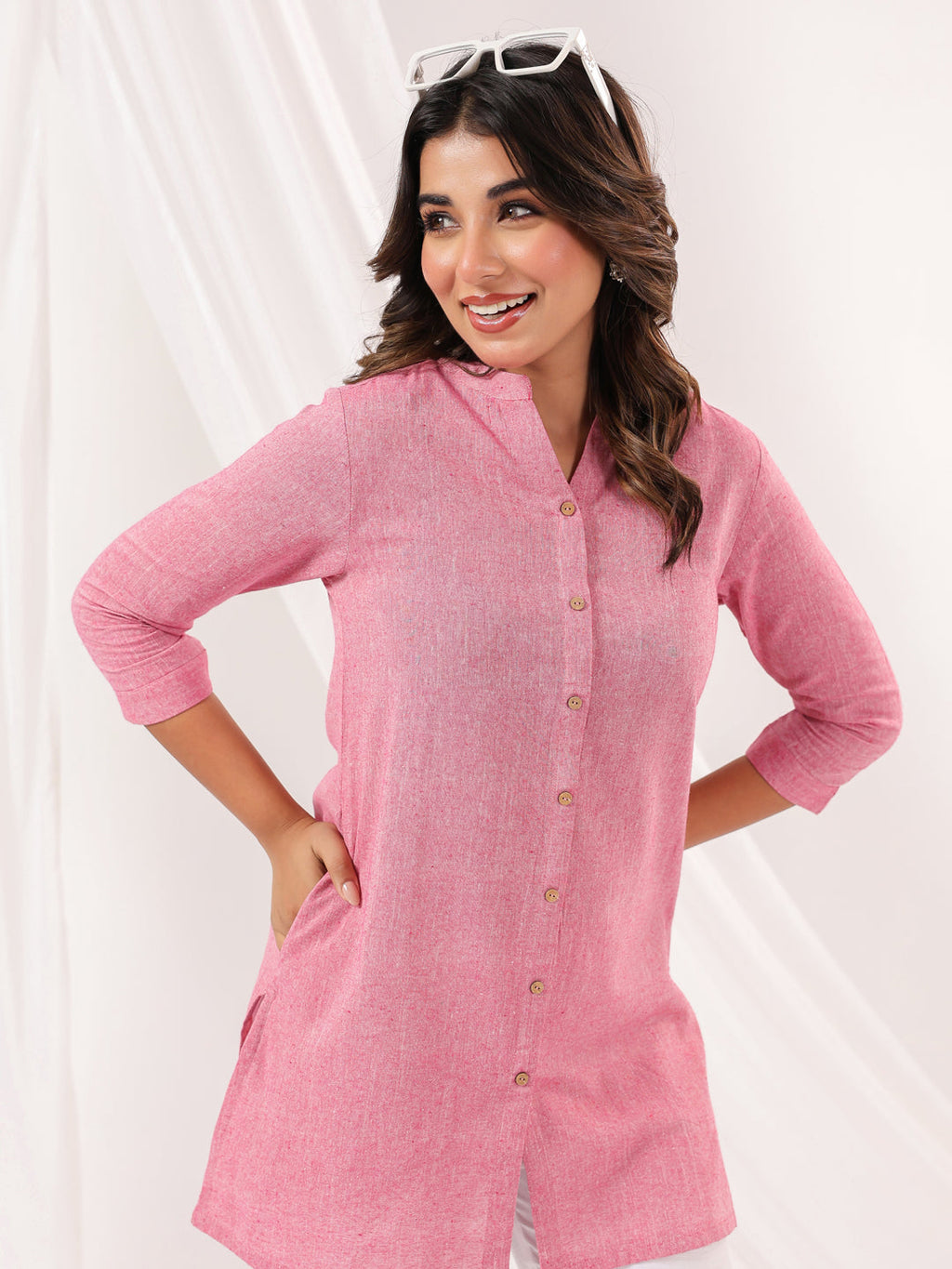 Janasya Light Cotton Solid Straight Kurta | Grocsy