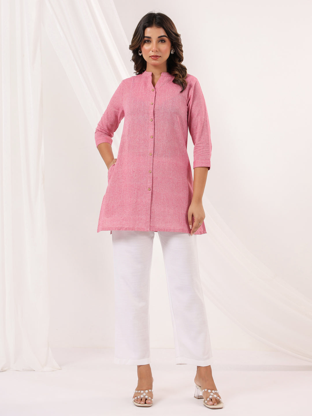 Janasya Light Cotton Solid Straight Kurta | Grocsy