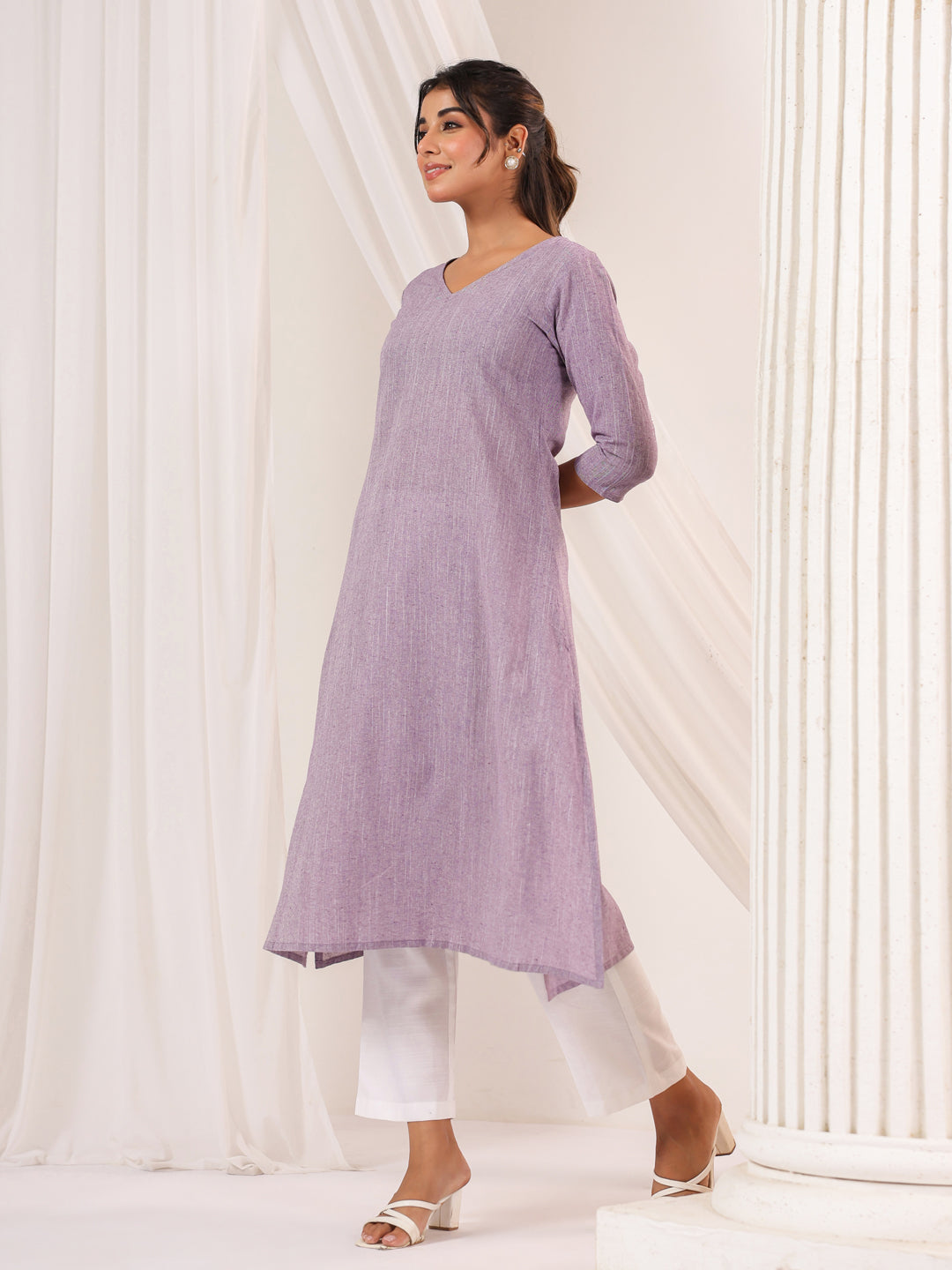 Janasya Light Cotton Solid Straight Kurta | Grocsy