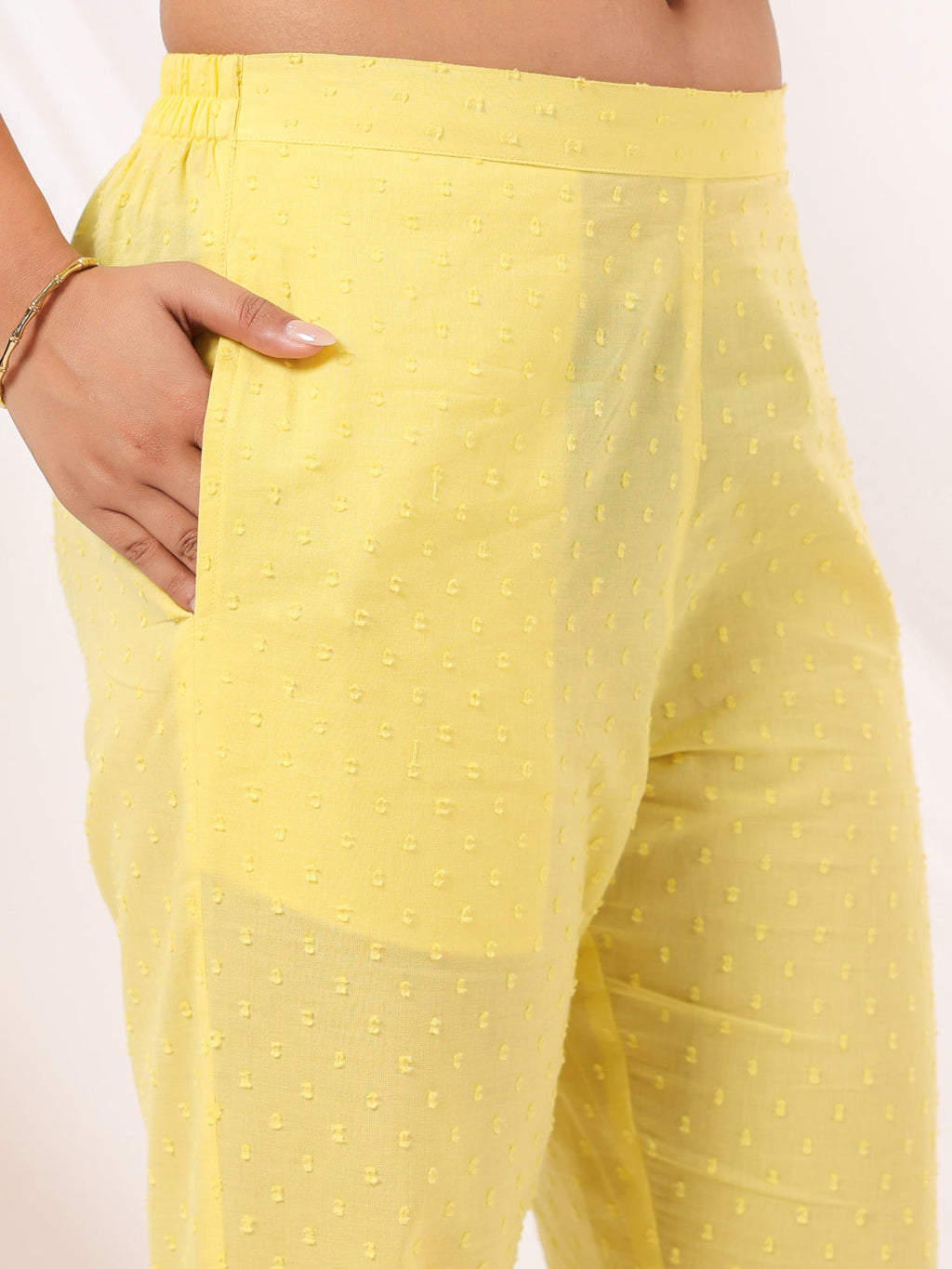 Janasya Light Dobby Cotton Embroidered Straight Kurta Set | Grocsy
