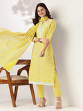 Janasya Light Cotton Embroidered Straight Kurta Set | Grocsy