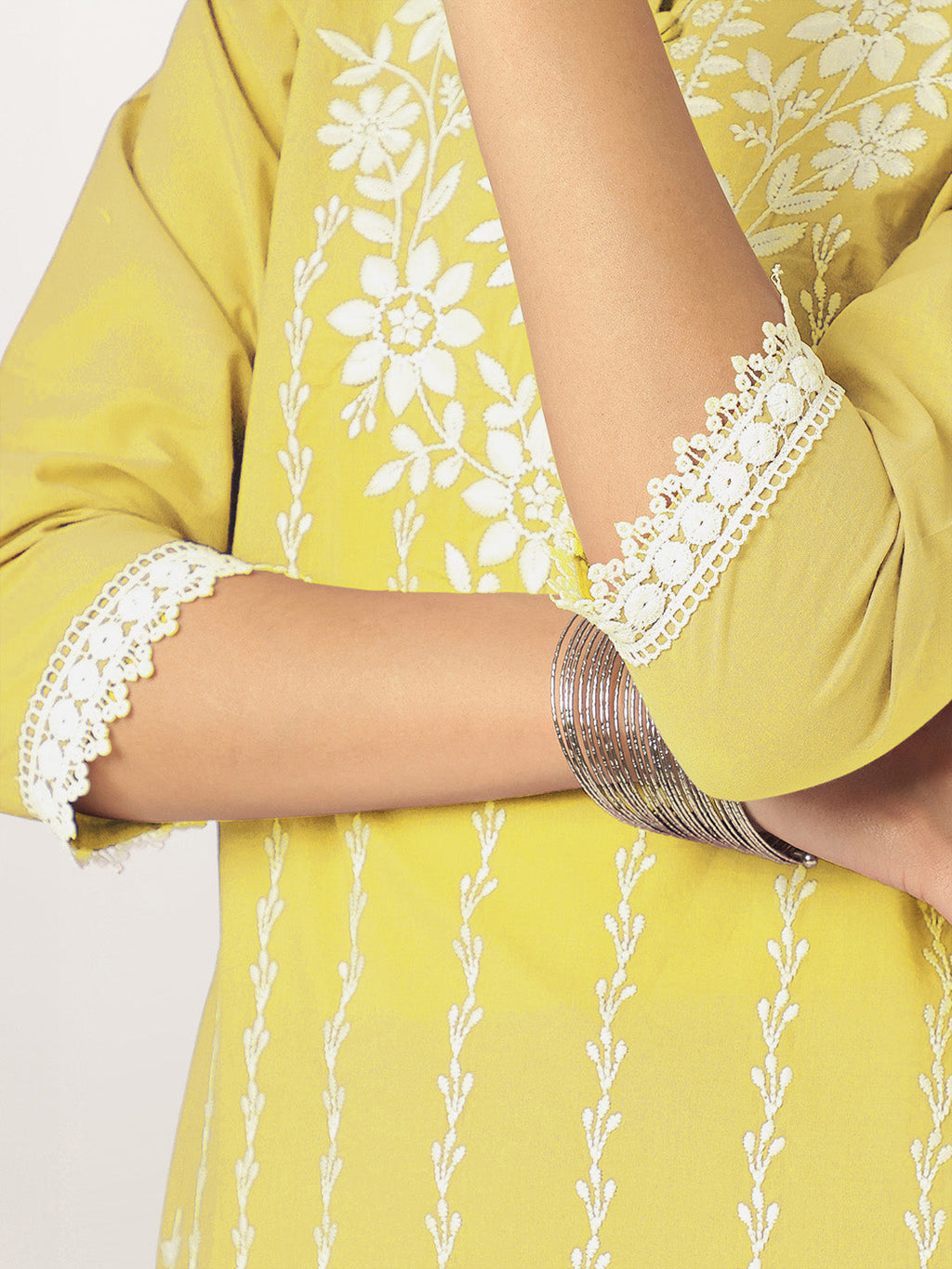 Janasya Light Cotton Embroidered Straight Kurta Set | Grocsy