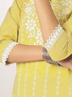 Janasya Light Cotton Embroidered Straight Kurta Set | Grocsy