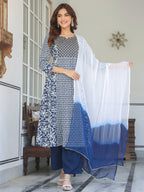 Janasya Dark Rayon Floral A-Line Kurta Set | Grocsy