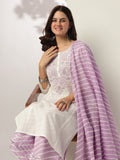 Janasya Light Cotton Yoke Embroidery Straight Kurta Set | Grocsy