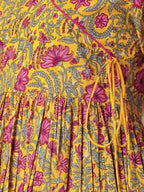 Janasya Bright Cotton Floral Angrakha Kurta Set | Grocsy