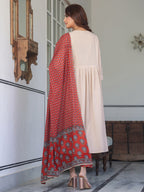 Janasya Light Cotton Solid A-Line Kurta Set | Grocsy