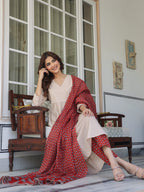 Janasya Light Cotton Solid A-Line Kurta Set | Grocsy
