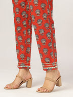Janasya Bright Cotton Floral Straight Kurta Set | Grocsy