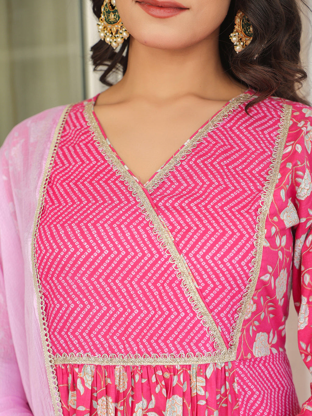 Janasya Bright Cotton Floral A-Line Kurta Set | Grocsy