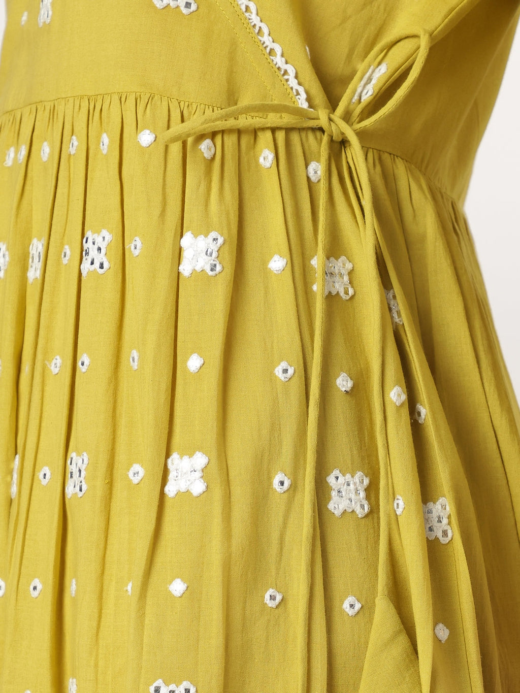 Janasya Bright Cotton Embroidered Angrakha Kurta Set | Grocsy