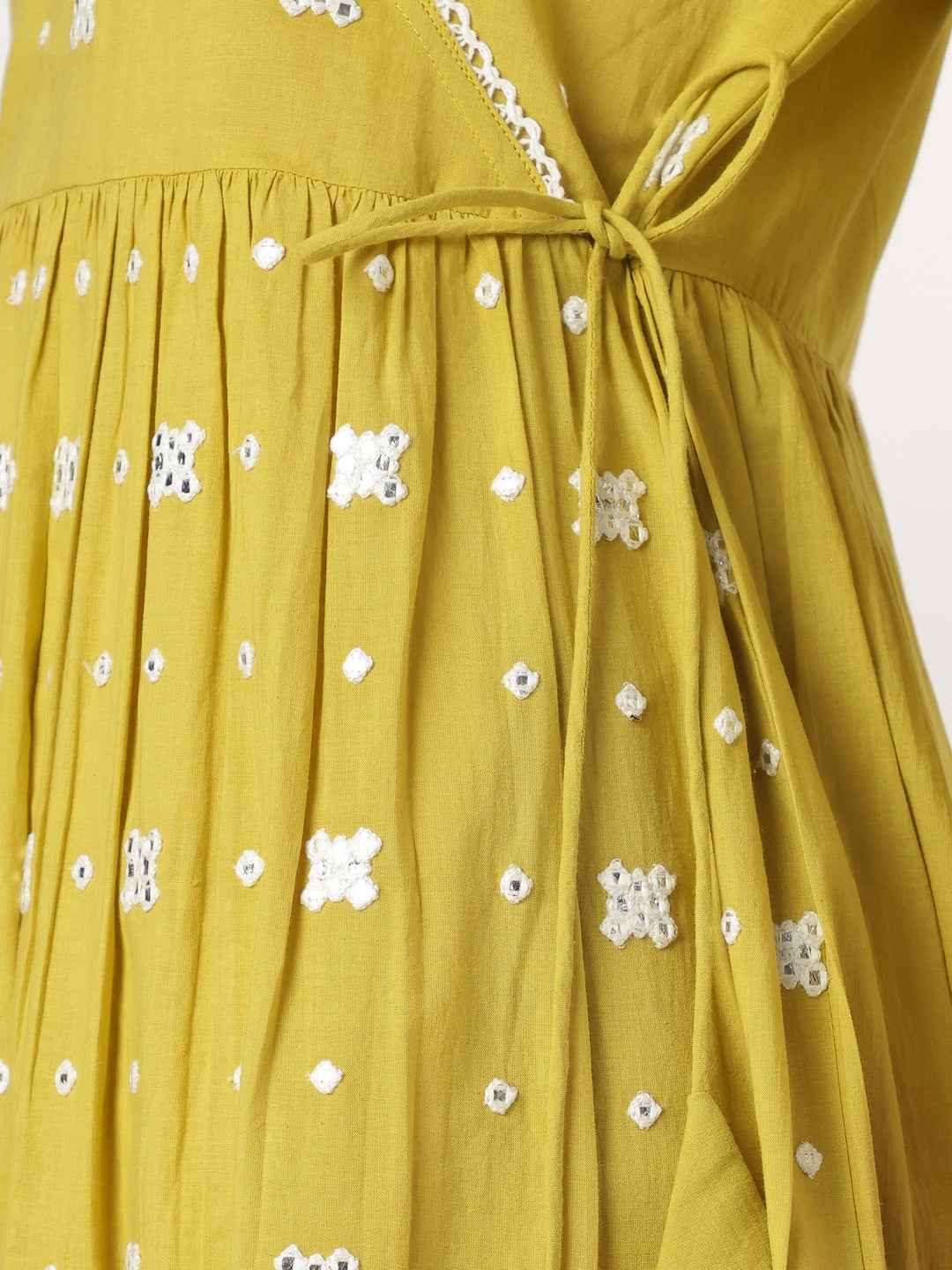 Janasya Bright Cotton Embroidered Angrakha Kurta Set | Grocsy