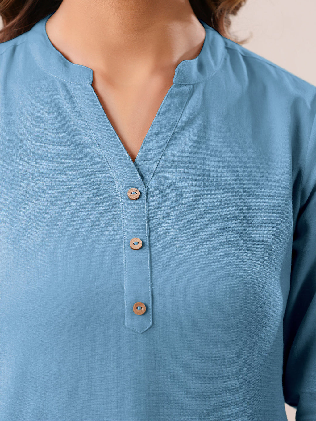 Janasya Light Cotton Solid A-Line Top | Grocsy