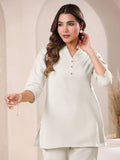 Janasya Light Cotton Solid Straight Top | Grocsy