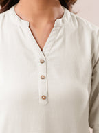 Janasya Light Cotton Solid Straight Top | Grocsy