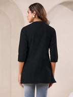Janasya Light Cotton Solid A-Line Top | Grocsy