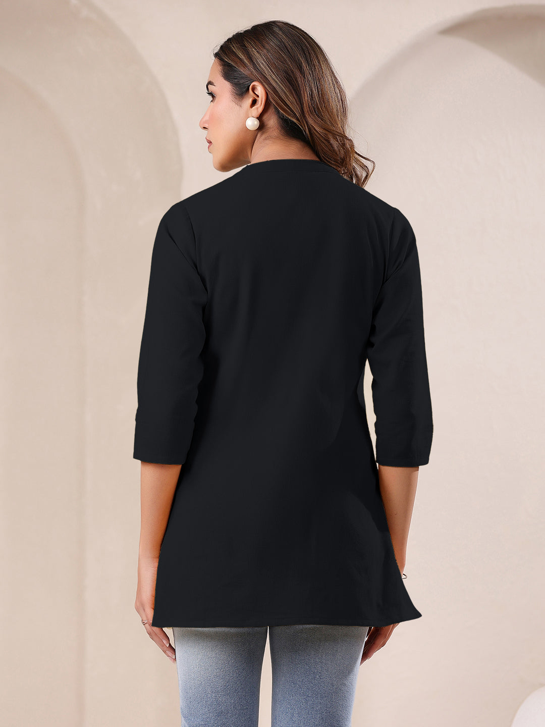 Janasya Light Cotton Solid A-Line Top | Grocsy