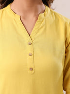 Janasya Light Cotton Solid A-Line Top | Grocsy