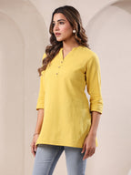 Janasya Light Cotton Solid A-Line Top | Grocsy