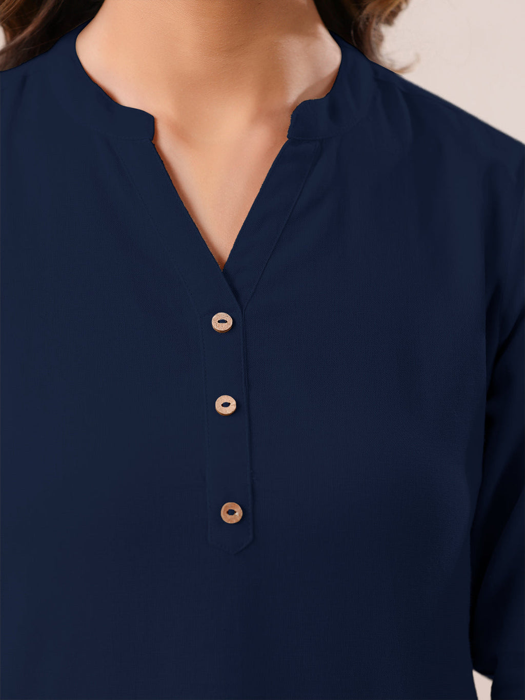 Janasya Dark Cotton Solid A-Line Top | Grocsy