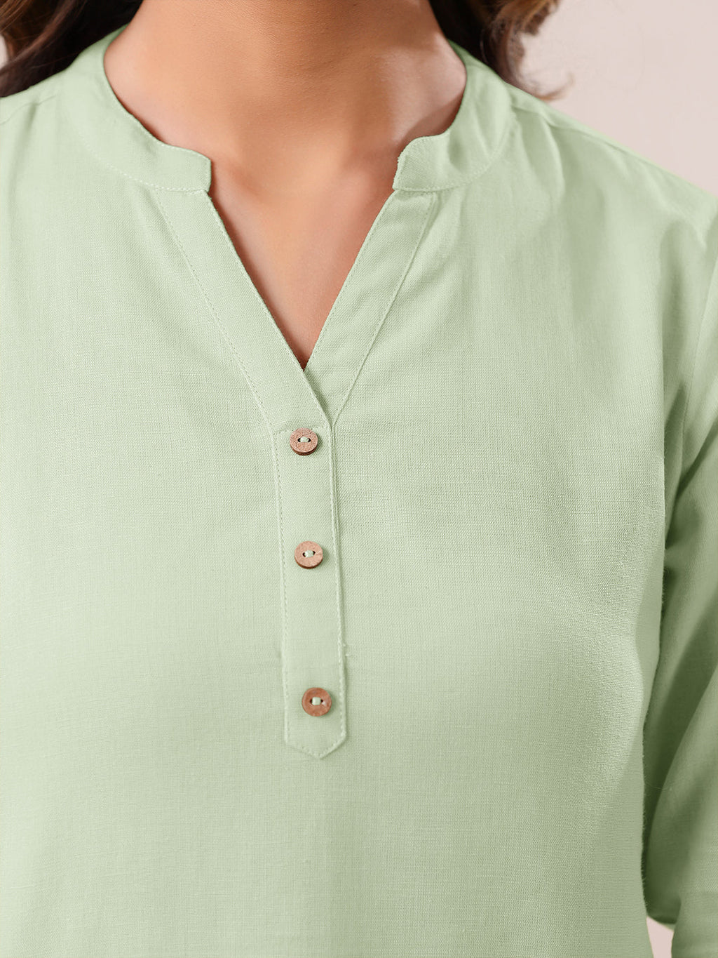 Janasya Light Cotton Solid Straight Top | Grocsy