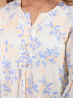 Janasya Light Georgette Floral A-Line Tunic | Grocsy