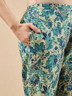 Janasya Light Green A-Line Cotton Co-Ords | Grocsy