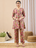 Janasya Mint A-Line Cotton Co-Ords | Grocsy