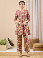 Janasya Mint A-Line Cotton Co-Ords | Grocsy
