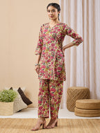 Janasya Mint A-Line Cotton Co-Ords | Grocsy