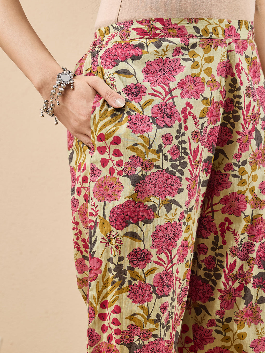 Janasya Mint A-Line Cotton Co-Ords | Grocsy
