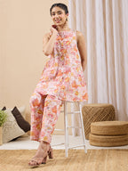 Janasya Baby Pink A-Line Cotton Co-Ords | Grocsy
