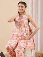 Janasya Baby Pink A-Line Cotton Co-Ords | Grocsy